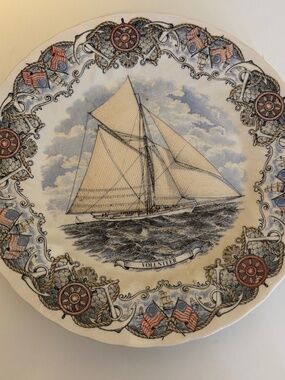 Churchill Vintage Collectible Currier & Ives Tall Ships 10" Plate Volunteer Ship